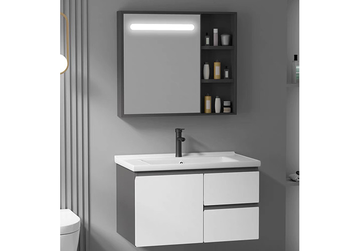 سرویس بهداشتی روشویی روشویی حمام شناور لوکس کابینت آینه مدرن مات سفید روی دیوار ست روشویی روشویی