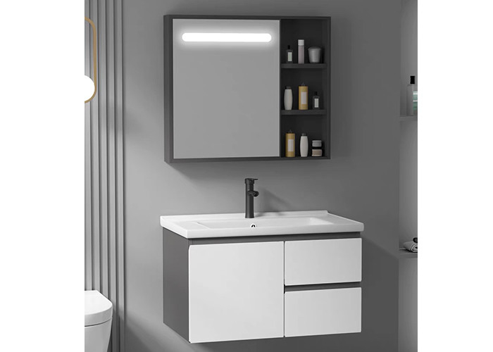 سرویس بهداشتی روشویی روشویی حمام شناور لوکس کابینت آینه مدرن مات سفید روی دیوار ست روشویی روشویی