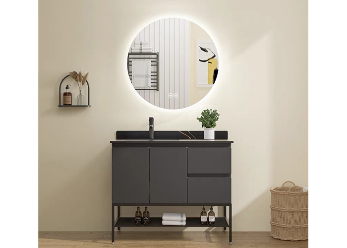 کابینت روشویی حمام روکش اکریلیک رنگ جامد با کشو