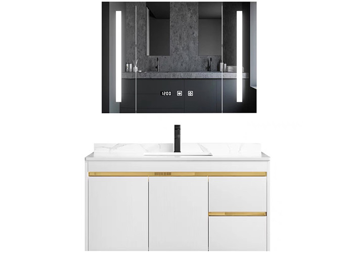کابینت حمام روشویی کابینت حمام روشویی رویه جامد کابینت حمام پانل چوبی با آینه