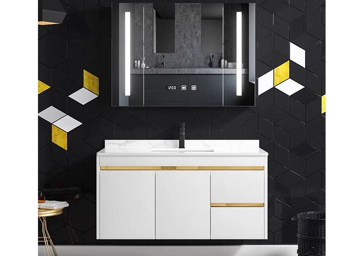 کابینت حمام روشویی کابینت حمام روشویی رویه جامد کابینت حمام پانل چوبی با آینه