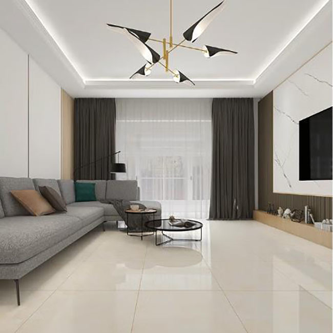 کاشی لعاب دار صیقلی زرد روشن کاشی دیواری کف چینی کاشی مرمری ضد لغزش 600*600 میلی متر