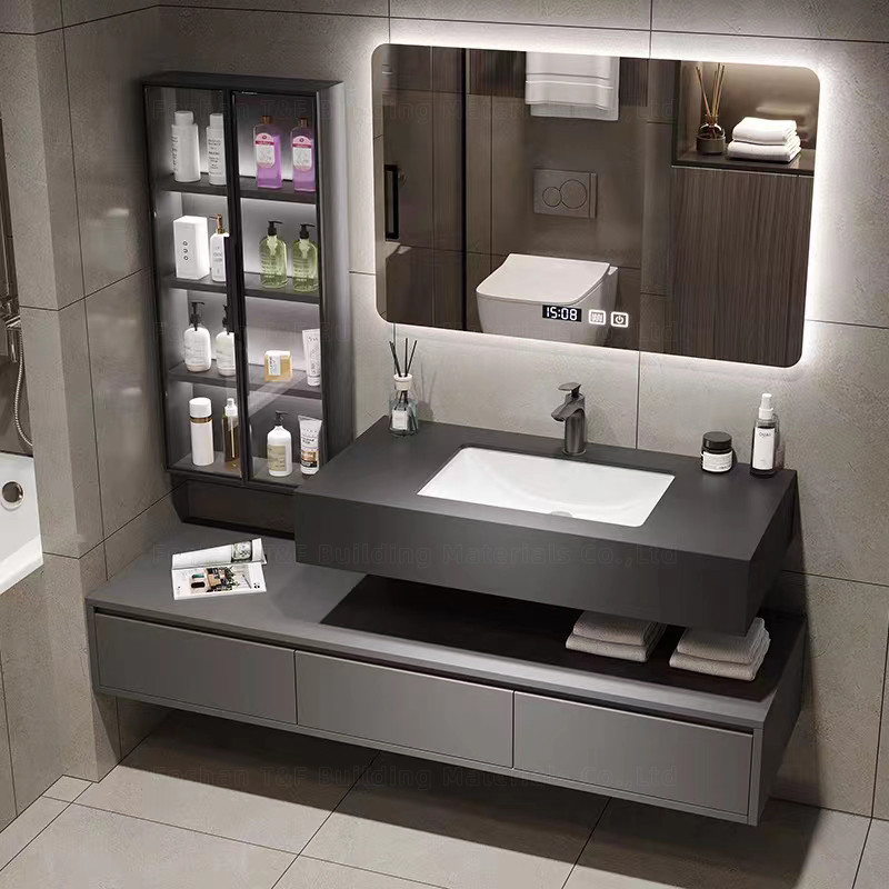 حمام روشویی 60 سانتی متری با سینک و کابینت کناری دیواری کابینت حمام ضد آب