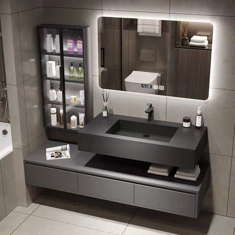 حمام روشویی 60 سانتی متری با سینک و کابینت کناری دیواری کابینت حمام ضد آب