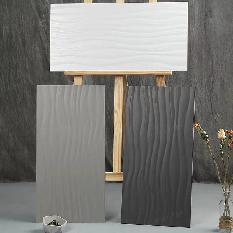 ویلا تراس حمام توالت بالکن کاشی های چینی 300x600mm مدل موج مات شیشه ای سطح کامل بدن