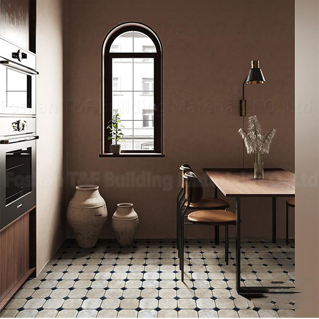 کاشی کف غیر لغزنده 300x300mm موزاییک سنگ غار طبیعی هتل سنگ Clem Do Old Octagon