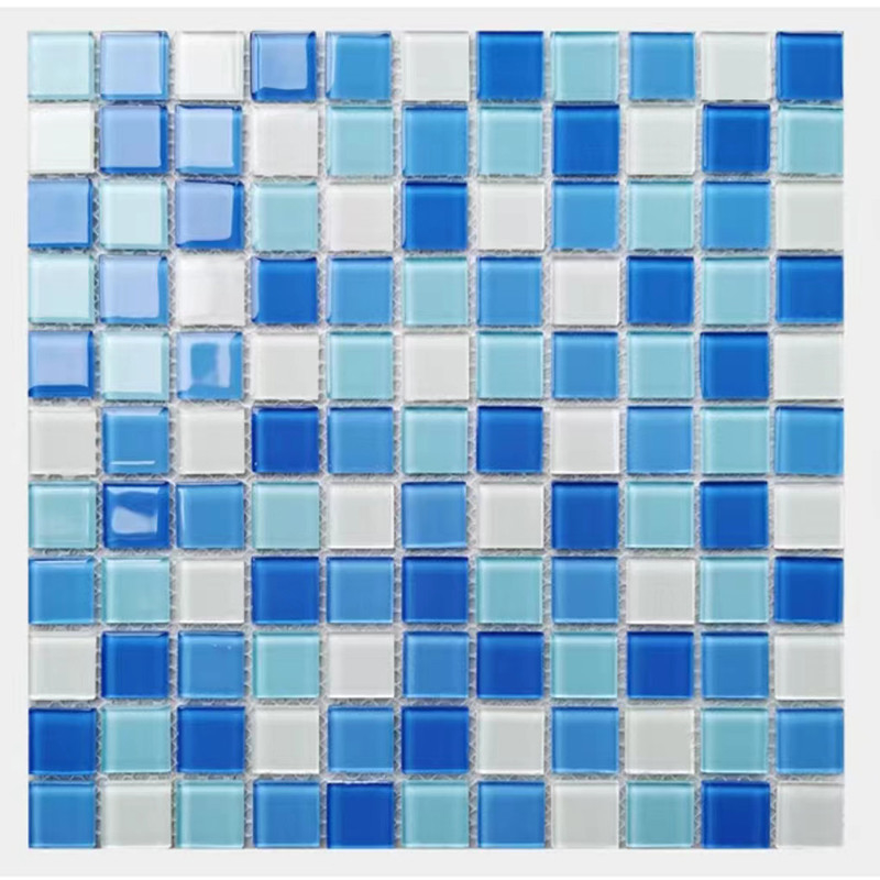 کاشی دیواری کف موزاییک شیشه ای کریستال 300x300mm برای استخر حمام آشپزخانه بک اسپلش
