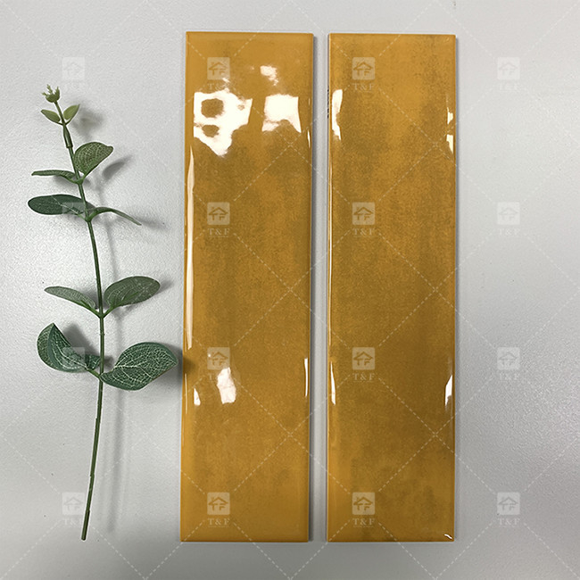 75x300mm موج دار درخشان شیشه ای فرش فرش مترو رستوران Backsplash آشپزخانه حمام دوش دیوار