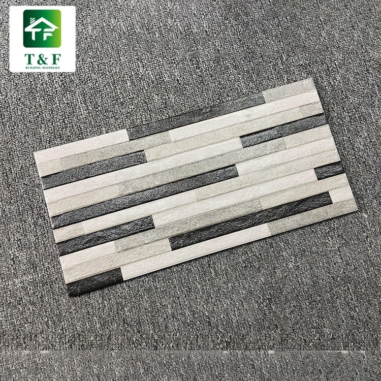 کاشی و سرامیک لعابدار خارجی 20 x 40 سیاه مخلوط رنگ سفید